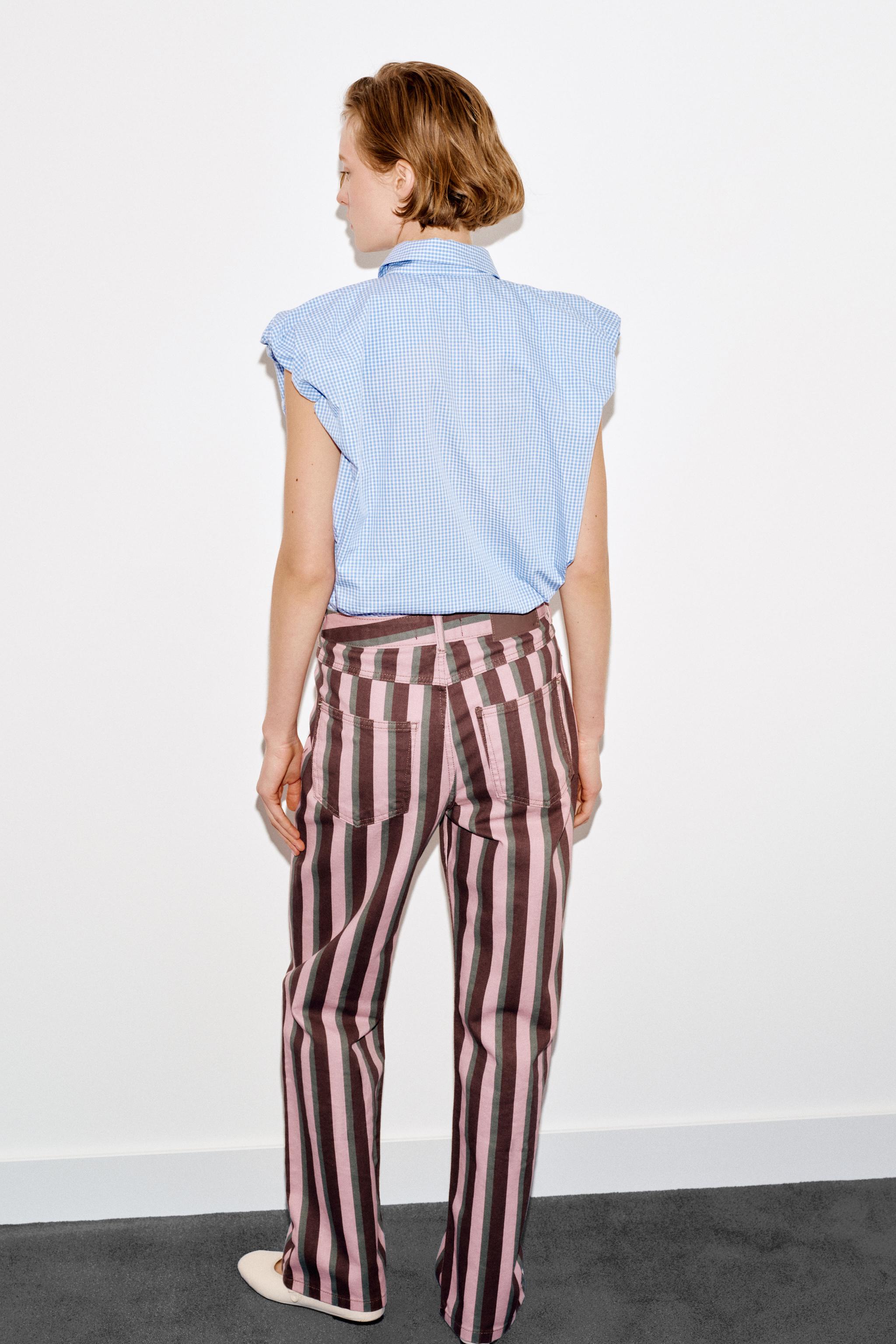 Z1975 MID-RISE STRIPED STRAIGHT LEG JEANS